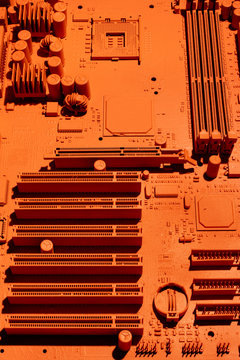 Printed circuit board in orange