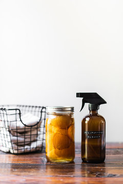 Natural Non Toxic Homemade Cleaning Products With Oranges