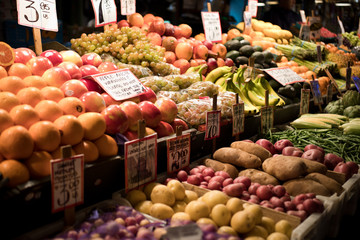 fruits and vegetables at the market