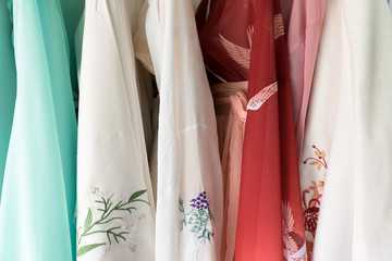 Traditional Chinese dresses hanging