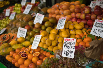 fruits and vegetables at market