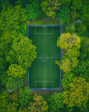 Green football pitch