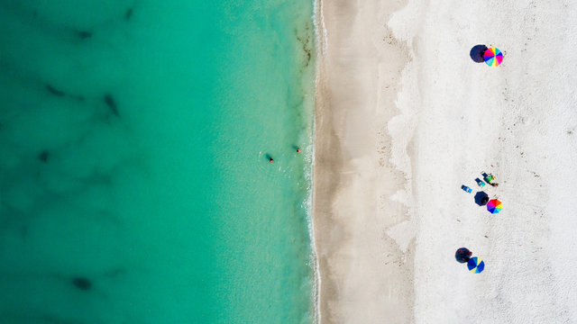 Water and beach in the air