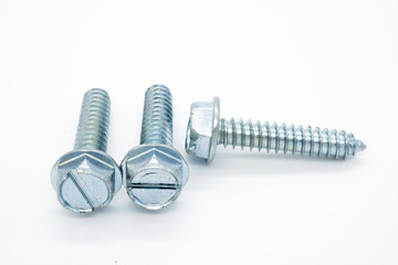 Wood screw with hexagonal head for flat screwdriver