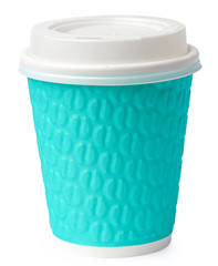 Paper cup of coffee isolated on white background