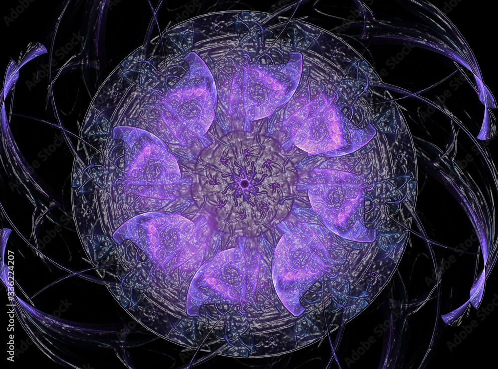Poster abstract fractal patterns and shapes. fractal texture for prints.