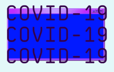 Conceptual illustration for  Coronavirus Disease 2019 (COVID-19) Quarantine and Remote Work from Home. Pixel art collage.
