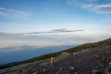 Beautiful landscape of Tanzania and Kenya from Kilimanjaro mountain.