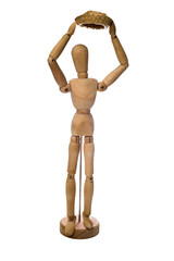 Wooden hick  mannequin - stands on a white background 2