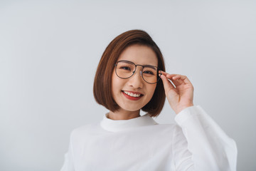 Glasses eyewear woman happy portrait looking at camera