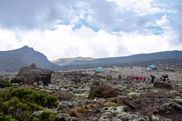 Beautiful landscape of Tanzania and Kenya from Kilimanjaro mountain.