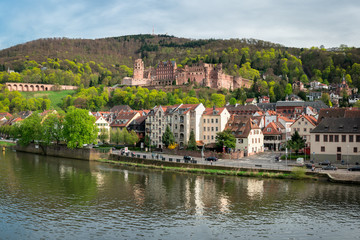 Fototapeta na wymiar Heidelberg castle and old town in spring, Baden-Württemberg, Germany
