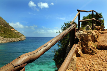 Italy - Sicily - riserva dello zingaro ( natural riserve ) beautiful beach and trekking road for the tourist coming from every part of the world