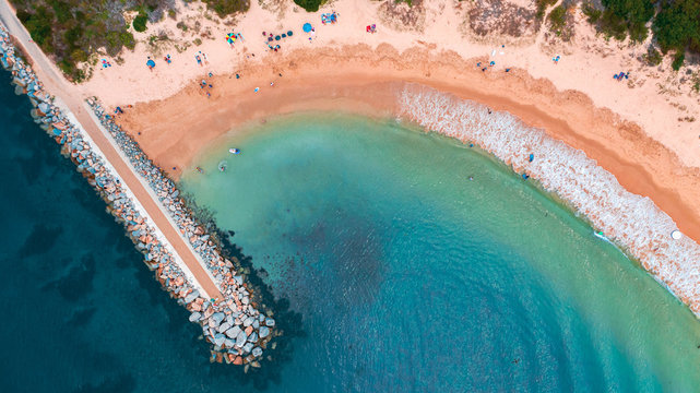 Aerial view of a Australian Rock, Moruya, State of New South Wales, Sydney, Australia