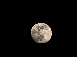 Tonights waxing Gibbous moon as seen from Wakefield Cemetary. The moon is 97% of a full moon ahead of Aprils Pink full moon. Wakefield, Yorkshire, 6th April 2020.