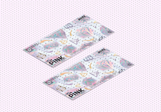 Flyer Layout with 3D Abstract Renders on White Background