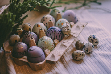 Obraz premium Easter, Happy easter, easter eggs, eggs, food, holiday, art food, art, easter background, color eggs, easter food, easter postcard