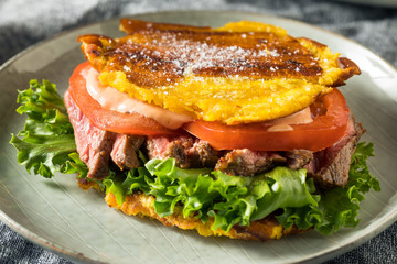 Homemade Puerto Rican Jibarito Steak Sandwich