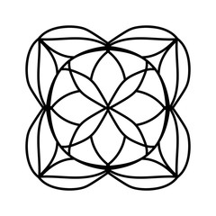 Fototapeta premium Isolated mandala illustration for coloring book. Isolated mandala flower. Oriental illustration of mandala