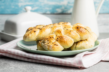 Tasty braided buns
