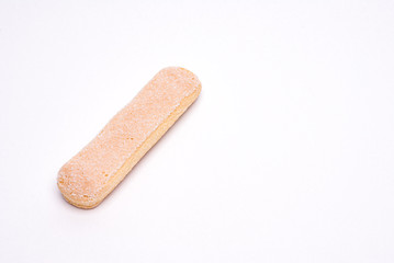 Savoyardi biscuit cookies or ladies' fingers isolated on white background
