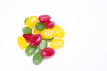 color sweet tasty caramel on white background