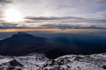 Beautiful landscape of Tanzania and Kenya from Kilimanjaro mountain.