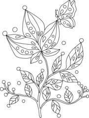 Vector dodle floral illustrated in black and white.
Flowers and ornaments. Antistress.