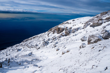 Landscape on top of Kilimanjaro mountain, Tanzania