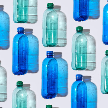 Close up of different plastic bottles