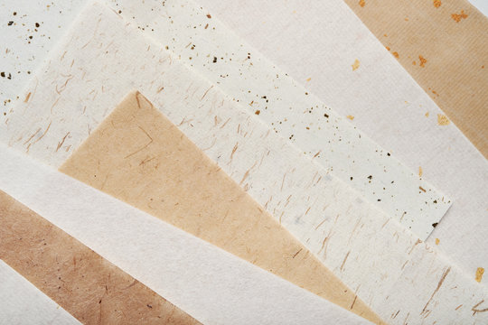 Stack of different handmade paper