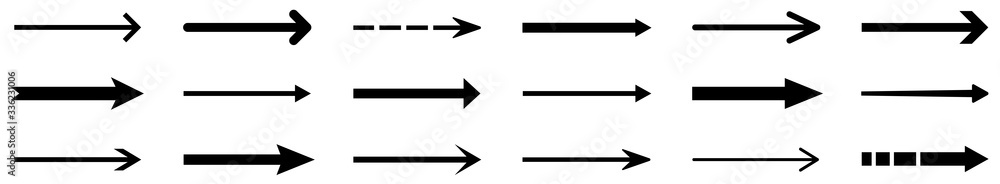 Poster arrows set. arrow icon collection. set different arrows or web design. arrow flat style isolated on 