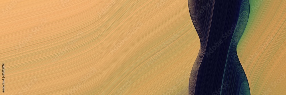 Poster modern dynamic futuristic banner. smooth swirl waves background design with sandy brown, very dark b