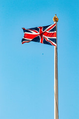 Bandeira da Grã-Bretanha no céu de Londres