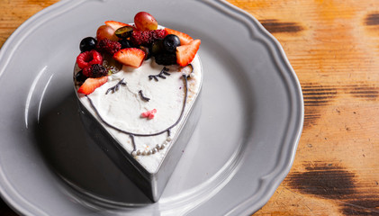 Elegant lady cake decorated with fruit