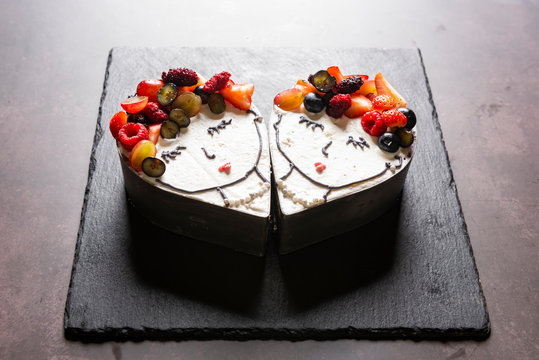 Elegant lady cake decorated with fruit