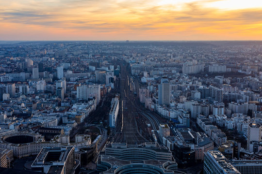 Paris cityscape at sunset