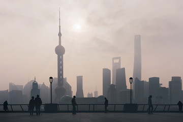 People walking in The Bund, Shanghai