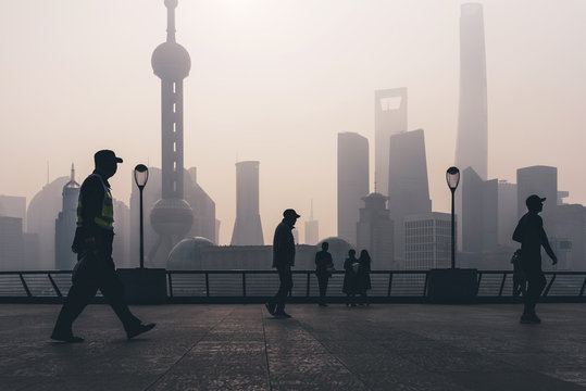 People walking in The Bund, Shanghai