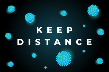 Keep distance in public society people poster. Coronavirus COVID-19 epidemic outbreak spreading preventive measures banner design. Steps to protect yourself vector eps illustration