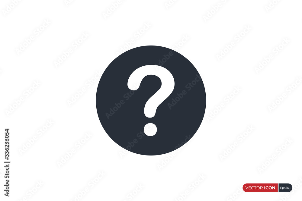 Poster question icon with circle shape isolated on white background. flat vector icon design template eleme