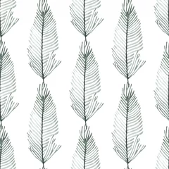 Wallpaper murals Watercolor feathers Optical illusion: Black and white abstract seamless pattern