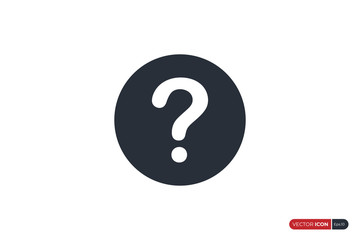Question Icon with Circle Shape isolated on White Background. Flat Vector Icon Design Template Element.