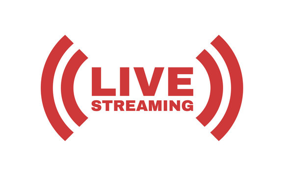 Live streaming logo. Online stream sign. Flat simple design.