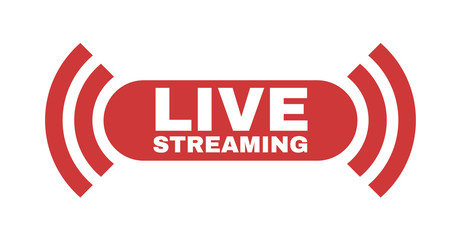Live streaming logo. Online stream sign. Flat simple design.