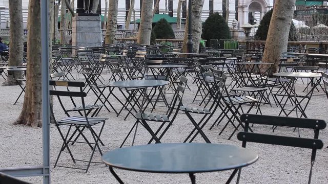 Empty Bryant Park During New York City Coronavirus Quarantine