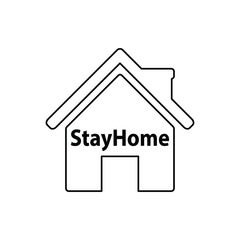 stay home icon  sign lockdown icon home icon with lock symbol quarantine 