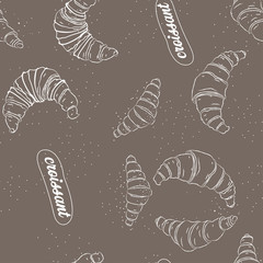 Vector seamless pattern with contour baking on dark background