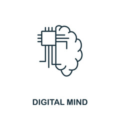 Digital Mind icon from machine learning collection. Simple line Digital Mind icon for templates, web design and infographics