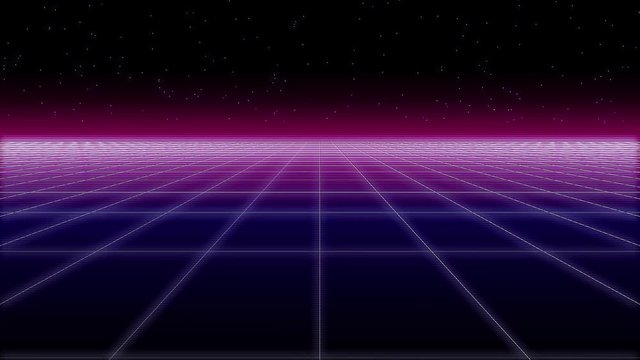 synthwave net and stars glitch Retro 3d render